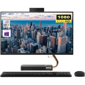 Lenovo IdeaCentre 5 23.8" FHD All-in-One Desktop, Intel Core i5-10400T Processor, 32GB RAM 1TB SSD, WiFi 6, Bluetooth, Webcam, Wireless Keyboard & Mouse, Windows 10 pro, Black