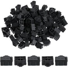 110 Pcs Silicone Ethernet Hub Port RJ45 Anti-Dust Plug Covers Black Cover Cap Protector Plugs Stoppers Ethernet Dust Cover for RJ45 Female Port Devices, TV, Computer, Other Devices