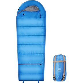 Redcamp Kids Mummy Ultra Lightweight Bag bag for backpacking ، والراحة للطقس الدافئ ، مع كيس الضغط
