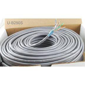 CablesOnline, 250ft Shielded CAT5e 100% Pure Copper RJ45 350mhz STP Solid Ethernet Bulk Cable Spool Gray, U-B250S