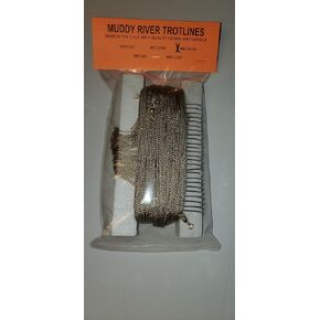 Muddy River Trotline. Complete trotline kit Including Mainline prerigged with swivels, Leader Lines and Hooks., 150 feet