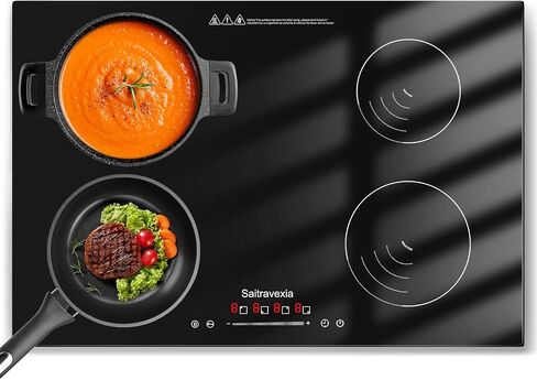 Portable Induction Cooktop, 1200W Induction Burner with 8 Power levels, 110v Outlet Plug with Glass Surface, Safety Lock Timer Countertop Burner in Saudi Arabia