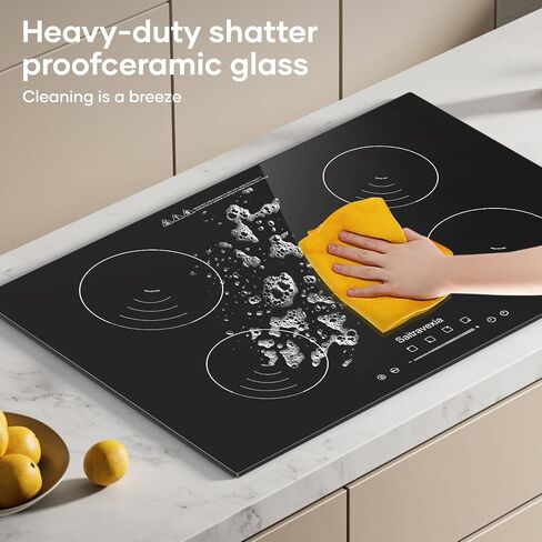 Portable Induction Cooktop, 1200W Induction Burner with 8 Power levels, 110v Outlet Plug with Glass Surface, Safety Lock Timer Countertop Burner in Saudi Arabia