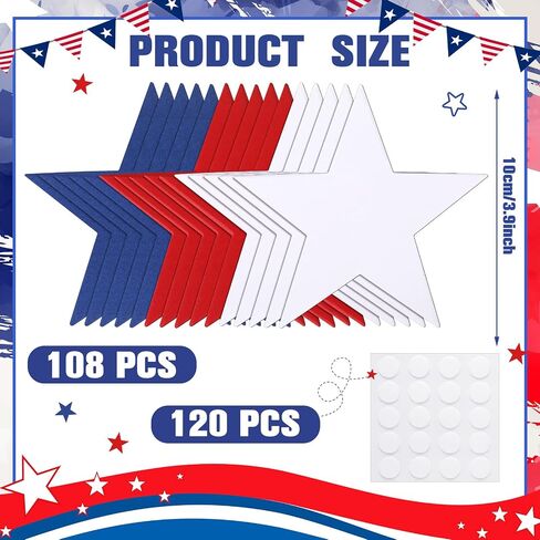 Ferraycle 108 Pcs Paper Stars Cut Outs Large Cutouts Star Shaped Paper Cutouts Double Sided Cardstock Stars Decor for Kids Craft Bulletin Board Wall Classroom Decoration (Heart Style) in Saudi Arabia