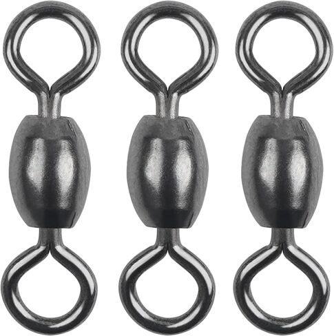 Fishing Barrel Swivel 100pcs Swivels Fishing Tackle Fishing Crane Swivels Stainless Steel High Strength Barrel with Solid Ring Fishing Line Connector for Saltwater Freshwater 30LB-96LB in Saudi Arabia
