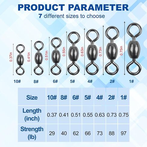 Fishing Barrel Swivel 100pcs Swivels Fishing Tackle Fishing Crane Swivels Stainless Steel High Strength Barrel with Solid Ring Fishing Line Connector for Saltwater Freshwater 30LB-96LB in Saudi Arabia
