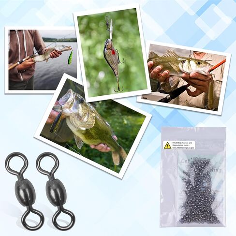Fishing Barrel Swivel 100pcs Swivels Fishing Tackle Fishing Crane Swivels Stainless Steel High Strength Barrel with Solid Ring Fishing Line Connector for Saltwater Freshwater 30LB-96LB in Saudi Arabia