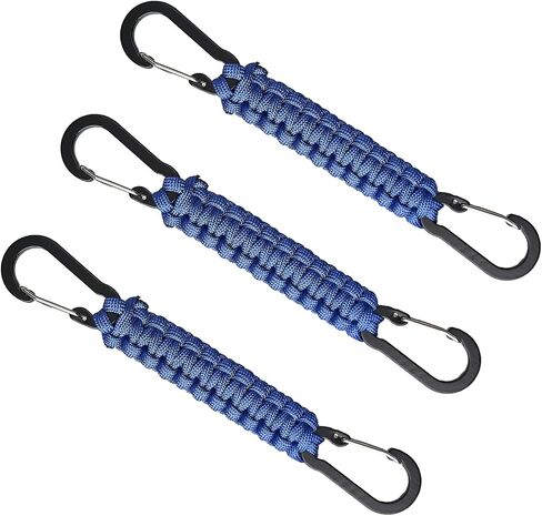 سلسلة مفاتيح Paracord مع مقاطع Carabiner 3 حزمة ، Carabiner الصغيرة مقطع D Ring Lanyard Hooker Hook لزجاجة المياه ، مثالية للمشي في الهواء الطلق ، وصيد الأسماك ، والتخييم أو كمنظم رئيسي للرجال in Kuwait