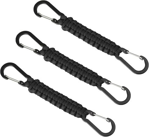سلسلة مفاتيح Paracord مع مقاطع Carabiner 3 حزمة ، Carabiner الصغيرة مقطع D Ring Lanyard Hooker Hook لزجاجة المياه ، مثالية للمشي في الهواء الطلق ، وصيد الأسماك ، والتخييم أو كمنظم رئيسي للرجال in Kuwait