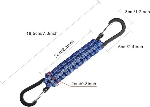 سلسلة مفاتيح Paracord مع مقاطع Carabiner 3 حزمة ، Carabiner الصغيرة مقطع D Ring Lanyard Hooker Hook لزجاجة المياه ، مثالية للمشي في الهواء الطلق ، وصيد الأسماك ، والتخييم أو كمنظم رئيسي للرجال in Kuwait