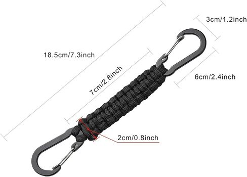 سلسلة مفاتيح Paracord مع مقاطع Carabiner 3 حزمة ، Carabiner الصغيرة مقطع D Ring Lanyard Hooker Hook لزجاجة المياه ، مثالية للمشي في الهواء الطلق ، وصيد الأسماك ، والتخييم أو كمنظم رئيسي للرجال in Kuwait