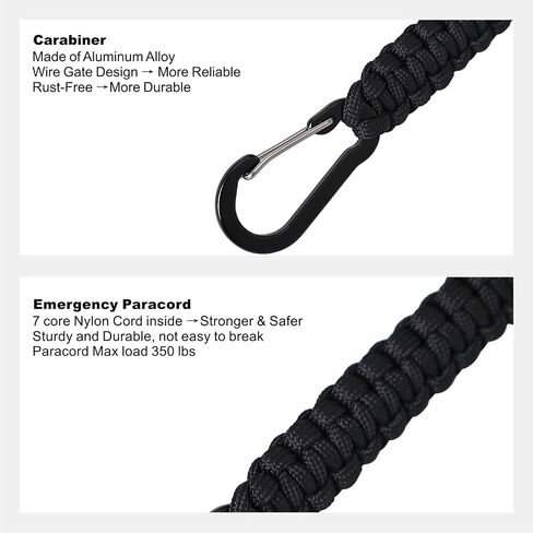 سلسلة مفاتيح Paracord مع مقاطع Carabiner 3 حزمة ، Carabiner الصغيرة مقطع D Ring Lanyard Hooker Hook لزجاجة المياه ، مثالية للمشي في الهواء الطلق ، وصيد الأسماك ، والتخييم أو كمنظم رئيسي للرجال in Kuwait