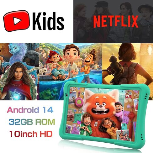 PRITOM 10'' Kids Tablet Android, 32GB,Parental Control, Tablet for 3+, Blue | Tablet for Kids, Freee games & Apps, Kids-tablet Case, Large HD IPS Display, WiFi 6, Dual Camera, Bluetooth, Toddler Tablet in Kuwait