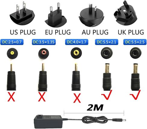 24V 2A DC Power Adapter DC Cable 2M (24V_US) in Saudi Arabia