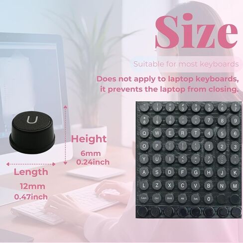 Keyboard Stickers for Long Nails, Adhesive Reusable Protective Raised Silicone Caps Covers for Typing Gaming on Desktop 72 PCS (White) in Saudi Arabia