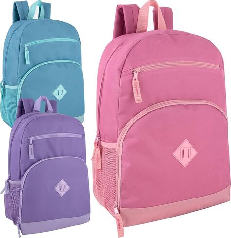 Trail maker 24 pack Classic Backpacks in Bulk Wholesale Backpacks with Side Pocket, Mesh Pocket for Homeless Adults, Donation (Male Colors Pack) in Saudi Arabia
