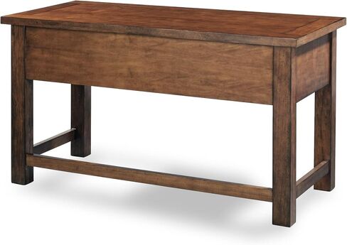 مكتب كتابة تنفيذي من Home Styles Tahoe Aged Maple مع درجين ملحقين على كل جانب، ودرج مركزي منسدل، وصينية لوحة مفاتيح، ومقابض برونزية عتيقة، بني in Kuwait