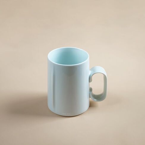 EurtAuro Designer's original handmade ceramic coffee mugs，Ceramics tea cup for office and home，Birthday gifts for men and women，mugs with lid，14.2oz (Misty blue) in Saudi Arabia