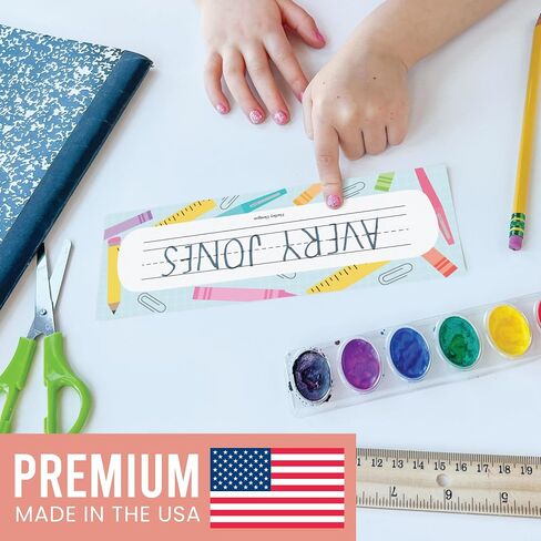 Hadley Designs 25 Retro Classroom Name Tags for Classroom Cubbies - Student Desk Name Plates for Classroom Desk Name Tags, Classroom Name Plates, Kindergarten Name Plates for Desks, Desk Tags in Saudi Arabia