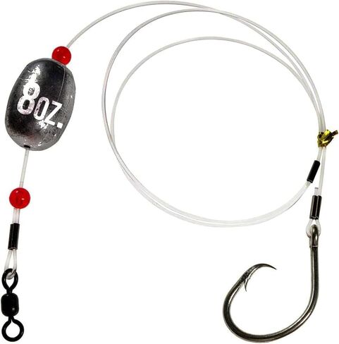 Rite Angler Weighted Grouper Rig with Circle Hook & Egg Sinker in 4oz, 6oz, 8oz. Offshore Saltwater Big Game Fishing Grouper Snapper Angling in Kuwait