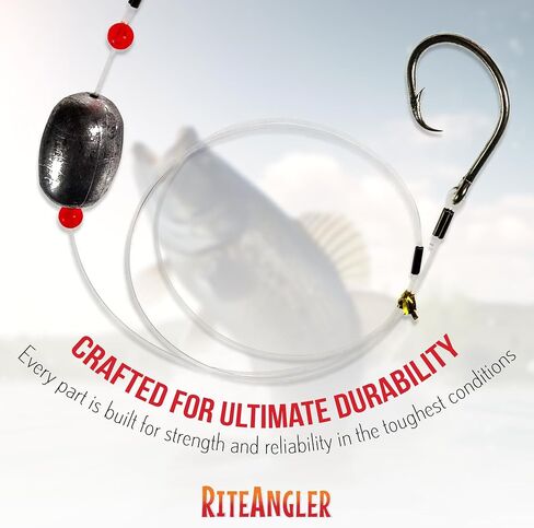 Rite Angler Weighted Grouper Rig with Circle Hook & Egg Sinker in 4oz, 6oz, 8oz. Offshore Saltwater Big Game Fishing Grouper Snapper Angling in Kuwait