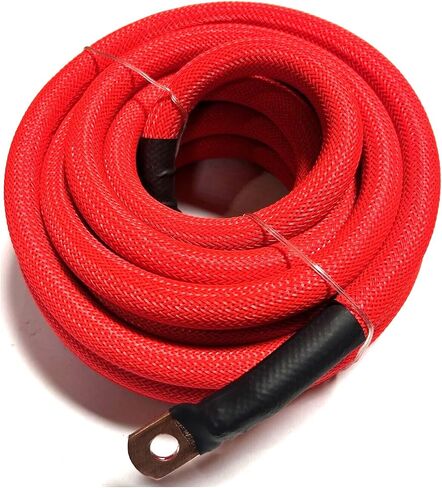 Big 3 Upgraded Custom 4 AWG Gauge Copper Snakeskin Braided Sleeving Cable Alternator Wire (Black/Blue) in Saudi Arabia