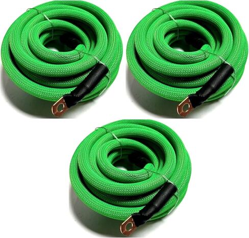 Big 3 Upgraded Custom 4 AWG Gauge Copper Snakeskin Braided Sleeving Cable Alternator Wire (Black/Blue) in Saudi Arabia
