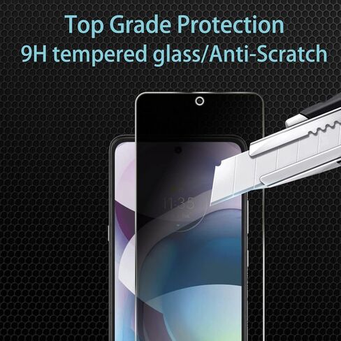CHRINECY [4 Pack] 2Pack Privacy Screen Protector Compatible for Motorola Moto G Stylus 5G 2022 with 2Pack Camera Lens Protector, 9H Hardness,Anti Spy Anti Peeping Tempered Glass Screen Protector in Kuwait