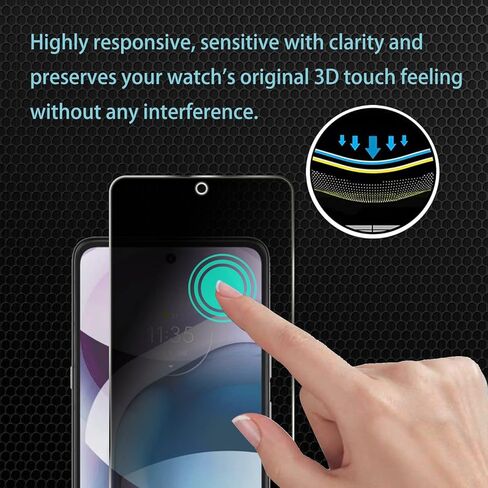 CHRINECY [4 Pack] 2Pack Privacy Screen Protector Compatible for Motorola Moto G Stylus 5G 2022 with 2Pack Camera Lens Protector, 9H Hardness,Anti Spy Anti Peeping Tempered Glass Screen Protector in Kuwait