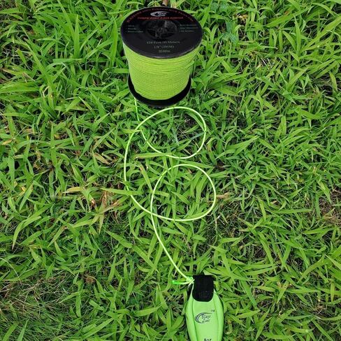 100% Polyester Climbing Throw Line Rope 3 mm (1/8 in) 150 ft Spool Cord 350 lbs Tensile Strength (Neon Green) in Kuwait