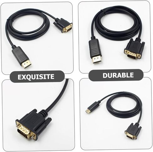 Displayport to Vga Cable Reliable Connector for Projector and Desktop Monitor Secure Latch Design Easy to Use for Extended Desktop Mirrored Display Setup in Saudi Arabia