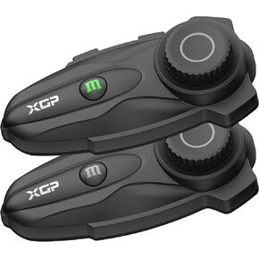 X10 10 Riders Group Mesh Motorcycle Intercom,V5.3 with Audio Multitasking + X10 Speakers with Boom and Button Microphone Audio Kit