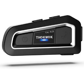 Motorcycle Bluetooth Headset Up to 3 Riders, TK-X2 1000m Helmet Bluetooth Intercom with Noise Cancellation/FM Radio/Stereo Music, Universal Communication System Headphones for ATV/Ski (Pack 1)