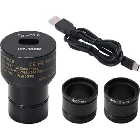 5MP Microscope Digital Electronic Eyepiece CMOS USB2.0 Camera, Black Metal Science Lab Handheld Digital Microscope with LED Light