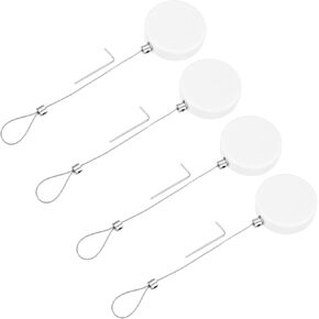 MECCANIXITY 3.3ft Retractable Cable Lock with Latch Remote Control Security Locks with Adjustable Cord Tether Anti Theft for Laptop, TV, 150 G, Black, 4 Pack