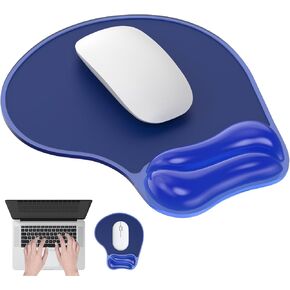 Mouse Pad with Gel Wrist Rest, Ergonomic Comfortable Computer Wrist Support for Laptop, Pain Relief Mousepad with Non-Slip PU Base for Office & Home Clear