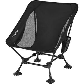 ATEPA Backpacking Chair, Ultralight Folding Portable Small Camping Chairs for Adults Compact Foldable Beach Seat with Anti-Sinking Feet & Aluminum Frame for Outdoor Hiking Travel Fishing