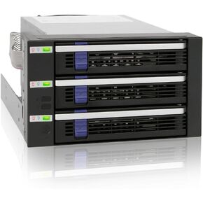 ICY DOCK 3 Bay 2.5"/ 3.5in SATA/SAS Hard Drive SSD Hot Swap Backplane Enclosure in 2X 5.25 Bay | FatCage MB153SP-B