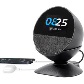 Stand for Echo Spot (2024 Release) and Homepod Mini Adjustable Stand Smartphones & More with USB-C and USB-A Charging Ports 280 Degree Rotating Base and Anti-Slip Silicone Pad