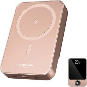 Magnetic Portable Charger, 10000mAh Power Bank with PD 20w Fast Charging, USB C in&Out Battery Pack, Compatible with Mag-Safe for iPhone 16/15/14/13/12 Pro/Pro Max Series, Samsung, Android, and More
