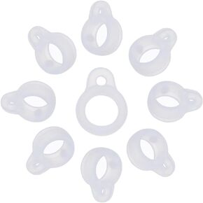 GORGECRAFT 1 Box 60PCS White Anti-Lost Silicone Rubber Rings Holder Silicone Pendant Multipurpose Adjustable Cases 8mm Necklace Lanyard Replacement Carrying Kit for Key-Ring Pendant