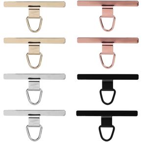 Ximimark 8pcs Ultra-Thin Stainless Steel Mobile Phone Strap Gasket, Mobile Phone Strap Parts Replacement, Safety Connection for Rope Black