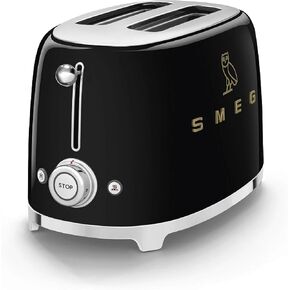 Smeg 2-Slice Toaster, Stainless Steel, OVO Collection, Two Slice Toaster with 6 Presets and Removable Crumb Tray (Glossy White)