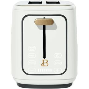 Drew Barrymore White Icing 2 Slice Toaster with Touch-Activated Display