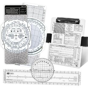 CYA Student Pilot Bundle Aviation Pilot Kneeboard - Upgraded E6b Flight Computer - Rotating Plotter