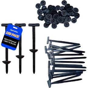 150 PCS Nylon Universal Cable Tie Buckle | Self-Locking Zipper Clips for Auto/Car Repair & Garage Organization | UV-Resistant Zip Tie Clips for Home & Industrial Use