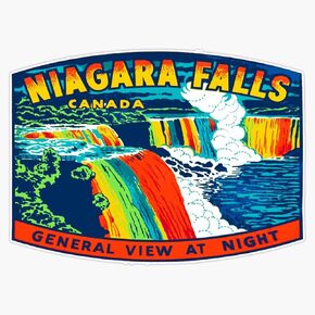 Vintage Niagara Falls Decal Usa Vinyl Decal Wall Laptop Bumper Sticker 5in(RDB-USA-STICKERS-0315)
