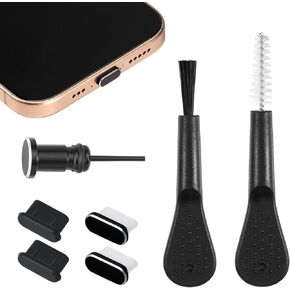 4 PCS USB C Port Cover Cap, Type C Anti Dust Plug Cover Phone Speaker Cleaning Kit, Charging Port Cleaner Phone Cleaning Brush Headphone Port Brush for All Type-C Devices Electronics Cleaner