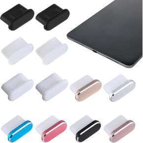 12 Pack USB C Cover Cover Plugs ، Type C Cashing Port Protector Cap 6 Aluminium + 6 Silicone لجميع أجهزة USB-C