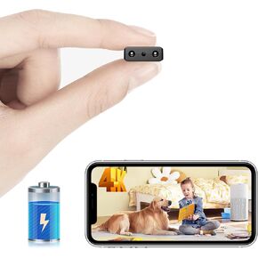 【Free 64G】 Smallest Wireless WiFi Battery Camera,Concealed Coin Size,Spy Camera,HD4K Portable Video Recording Live Feed,Pet Camera for Baby Monitor,Night Vision,Motion Detection, Cloud Storage